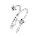 925 Sterling Silver Pavé Setting CZ Oxidized Ring for Women