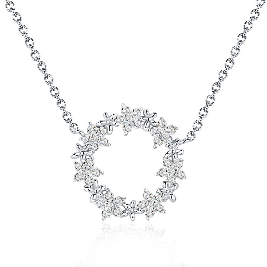 925 Sterling Silver Necklace with Pendant 1.6cm for Women