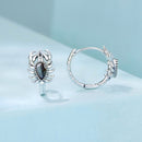 925 Sterling Silver Earrings with Transparent Glass - 13*8mm for Women