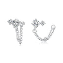 925 Sterling Silver White Gold Plated Pavé Setting CZ Earrings, 1.5cm for Women