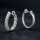 925 Sterling Silver 0.023 Carat Moissanite Earrings for Women