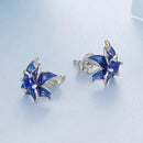 925 Sterling Silver Earrings with Enamel Process and Pavé Setting CZ