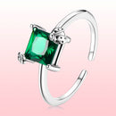 925 Sterling Silver Oxidized Pavé Setting CZ Ring for Women