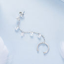 925 Sterling Silver Earrings with Pave Setting CZ - White Gold Plated for Women