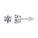 925 Sterling Silver 0.65 Carat Moissanite Earrings for Women