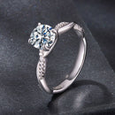 925 Sterling Silver Moissanite 0.65 Carat Ring Size 6 for Women