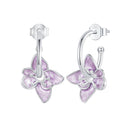 925 Sterling Silver Enamel White Gold Plated Earrings Size 20*14mm