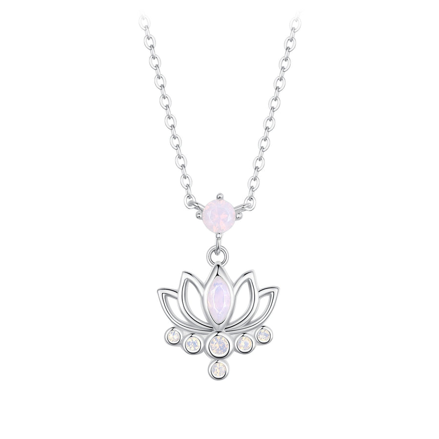 925 Sterling Silver Opal Nanometer Stone Necklace for Women