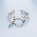 925 Sterling Silver Ring with Pavé Setting and CZ for Women