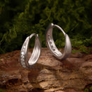 925 Sterling Silver White Gold Plated 1.3cm Moissanite Hoop Earrings for Women