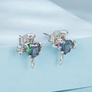 925 Sterling Silver Earrings with Transparent Glass for Women