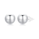 925 Sterling Silver Plated White Gold Earrings - 10mm for Women