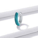 925 Sterling Silver Enamel Earrings 0.7cm for Women