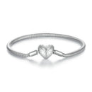 925 Sterling Silver + Pavé Setting White Gold Bracelet 17.0cm for Women