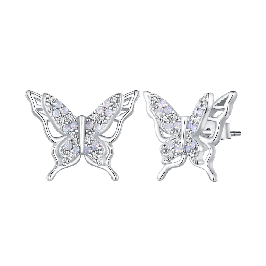 925 Sterling Silver Opal Nanometer Stone Earrings for Women