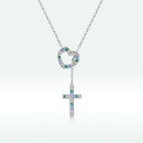 925 Sterling Silver Plated Necklace with Adjustable Length 42.5cm and CZ for Women