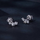 925 Sterling Silver Moissanite 0.01 Carat Earrings Size 4*9mm for Women