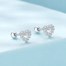 925 Sterling Silver White Gold Plated Earrings with CZ for Women