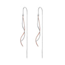 925 Sterling Silver Earrings 56*10mm Plated Platinum Rose Gold for Women
