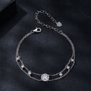 925 Sterling Silver 5.0mm Moissanite Bracelet with CZ and White Gold Plating for Women
