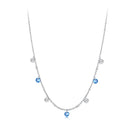 925 Sterling Silver & White Gold Plated Adjustable Layered CZ Necklace for Women