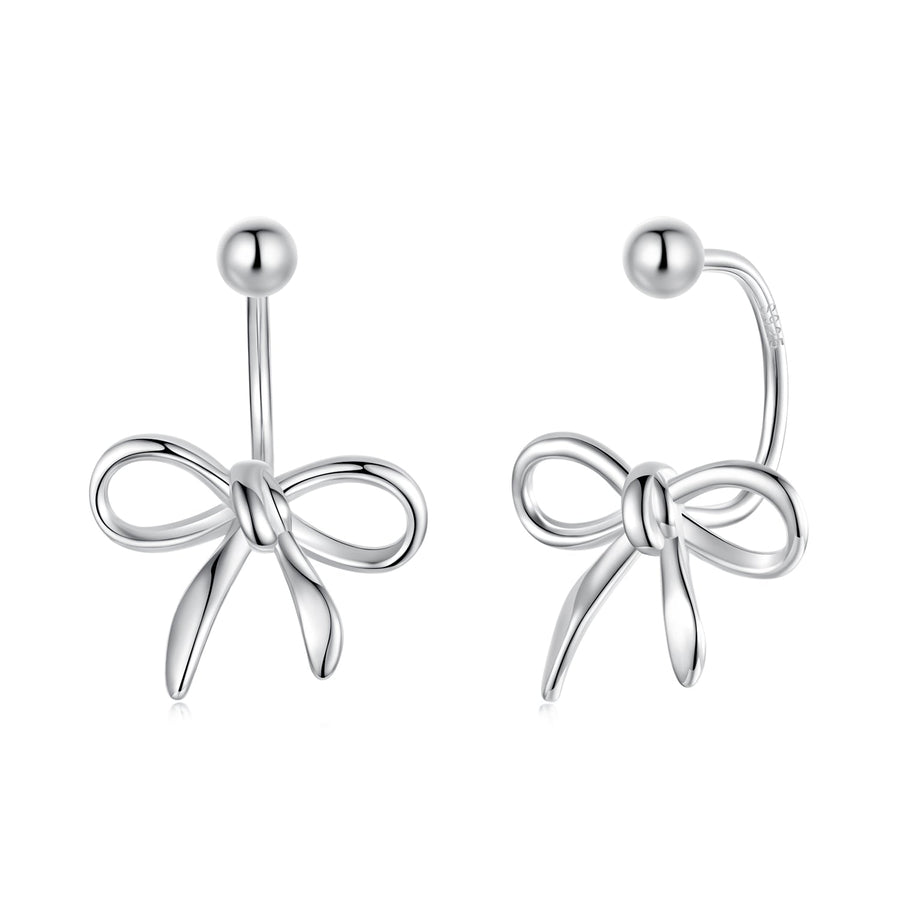 925 Sterling Silver Earrings with White Gold Plating - 1.0*1.3 cm