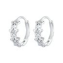 925 Sterling Silver Earrings with Pavé Setting, Size: 13*5mm, for Women