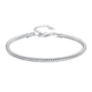 925 Sterling Silver Plated Platinum Bracelet with Adjustable Length for Women