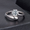 925 Sterling Silver 1 Carat Moissanite Ring for Women