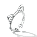 925 Sterling Silver Oxidized Paw Design Ring