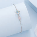 925 Sterling Silver 0.8cm CZ White Gold Plated Bracelet for Women