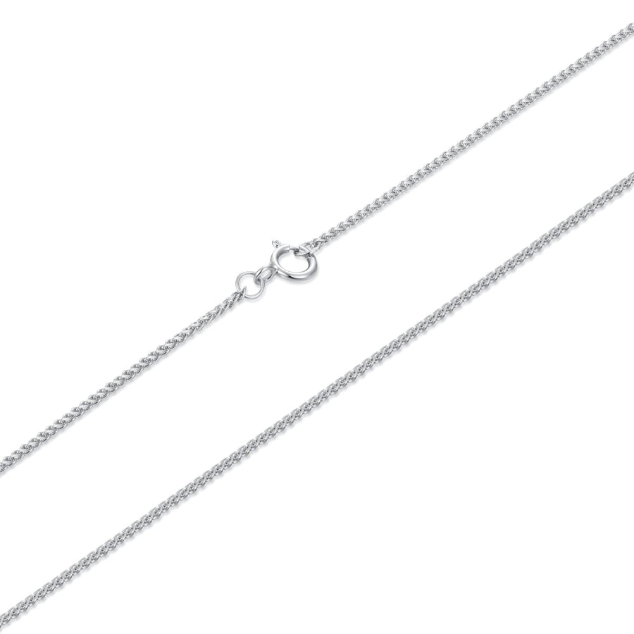 925 Sterling Silver + Plated White Gold 40cm Necklace