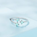 925 Sterling Silver Translucent Opal Ring for Women