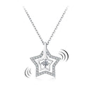 925 Sterling Silver White Gold Plated Moissanite 40+5cm Necklace for Women