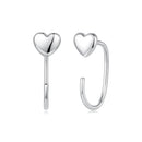 925 Silver White Gold Plated 1.4cm Brass Earrings for Women