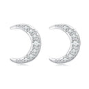 925 Sterling Silver Earrings with Pavé Setting CZ, 0.8*0.6cm for Women