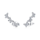 925 Sterling Silver Earrings - 1.4x0.5 cm - Platinum Plated for Women