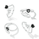925 Sterling Silver Oxidized Pavé Setting CZ Ring
