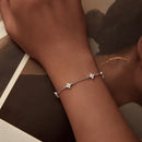 925 Sterling Silver White Gold Plated Adjustable CZ Bracelet for Women