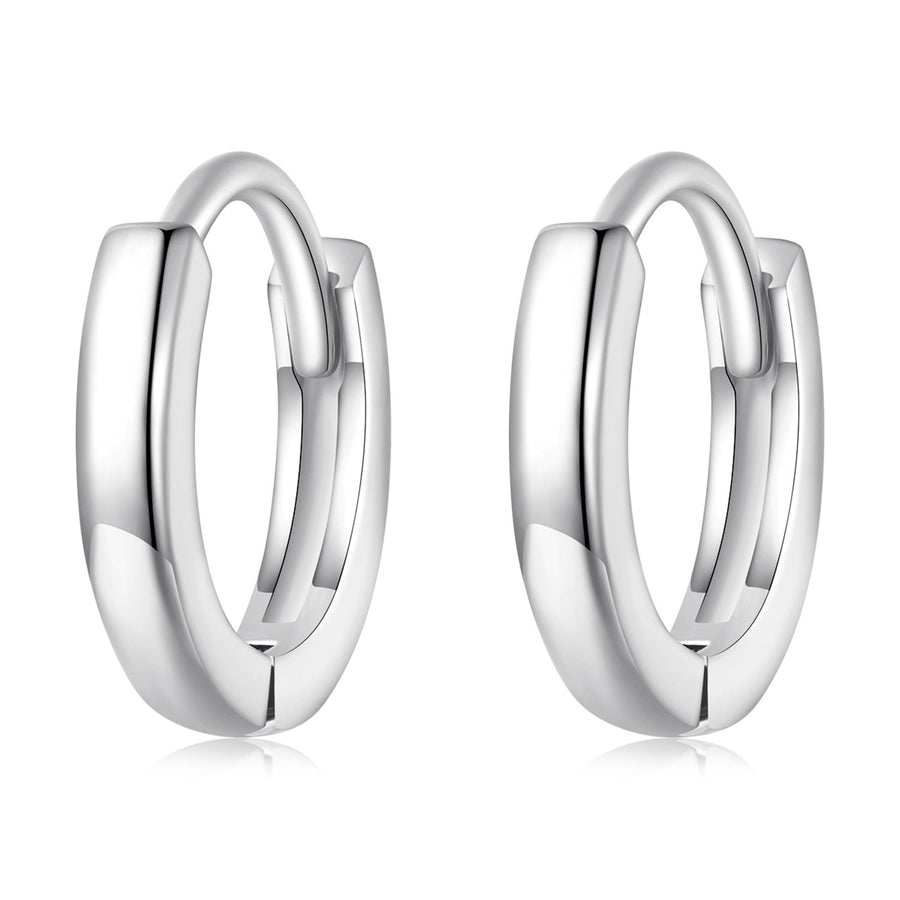 925 Sterling Silver Earrings for Women - Style A, 1.1x0.2cm, Platinum Plated