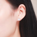 925 Sterling Silver Freshwater Pearl Earrings with CZ for Women