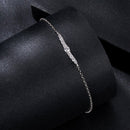 925 Sterling Silver Moissanite Bracelet for Women, Plated White Gold, 15+6cm