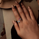925 Sterling Silver Ring with Pavé Setting CZ, Width 0.15cm, Women's Jewelry