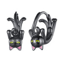 925 Sterling Silver Enamel Black Gold Earrings for Women
