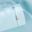 925 Sterling Silver & Plated White Gold Bracelet 15+6cm for Women