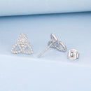 925 Sterling Silver White Gold Plated Pavé CZ Earrings