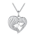 925 Sterling Silver Necklace with Platinum Plating, 400mm Chain Length, Pendant 24x21mm for Women