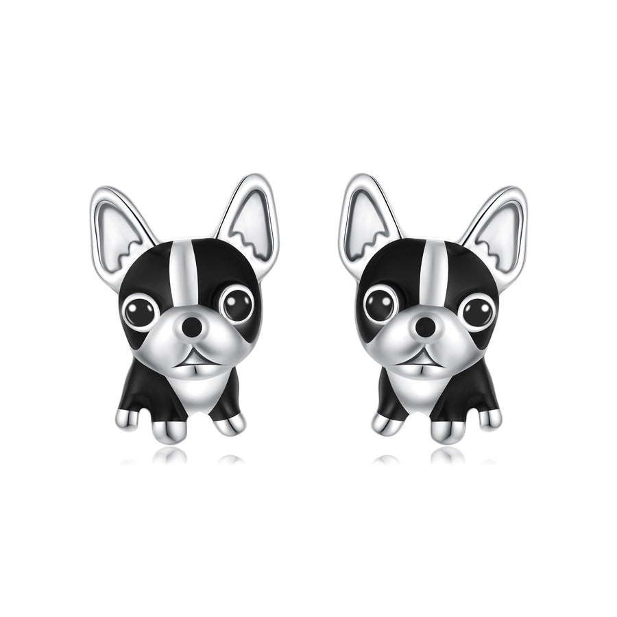 925 Sterling Silver Oxidized Enamel Earrings for Women