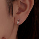 925 Sterling Silver Oxidized Silver Hoop Earrings 1.4*0.5cm for Women