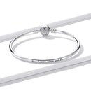 925 Sterling Silver 17.0 cm Oxidized CZ Bracelet for Women